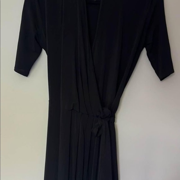 Ted baker rayon sz 1 wrap black dress - Picture 1 of 5